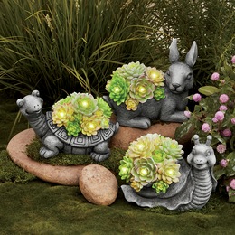Set of 3 Solar Succulent Critters, , large