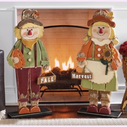 Chunky Wood Scarecrows &mdash;Buy Both and Save, , large