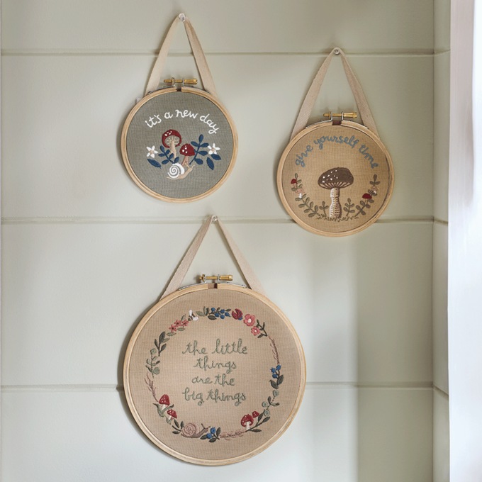 3-Piece Embroidered Hoop Wall Art, , large