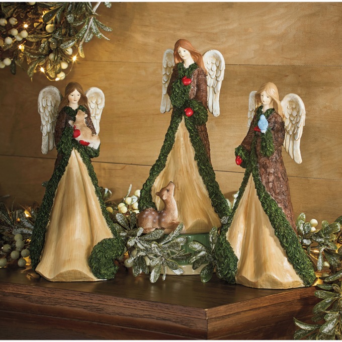 Set of 3 Woodland Angels, , large