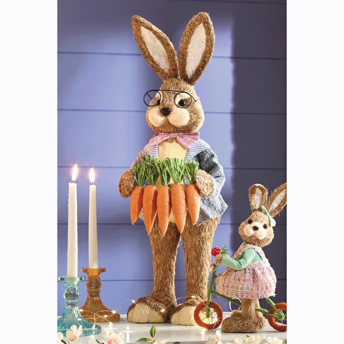 Dapper Sisal Bunny with Carrot Garland, , large