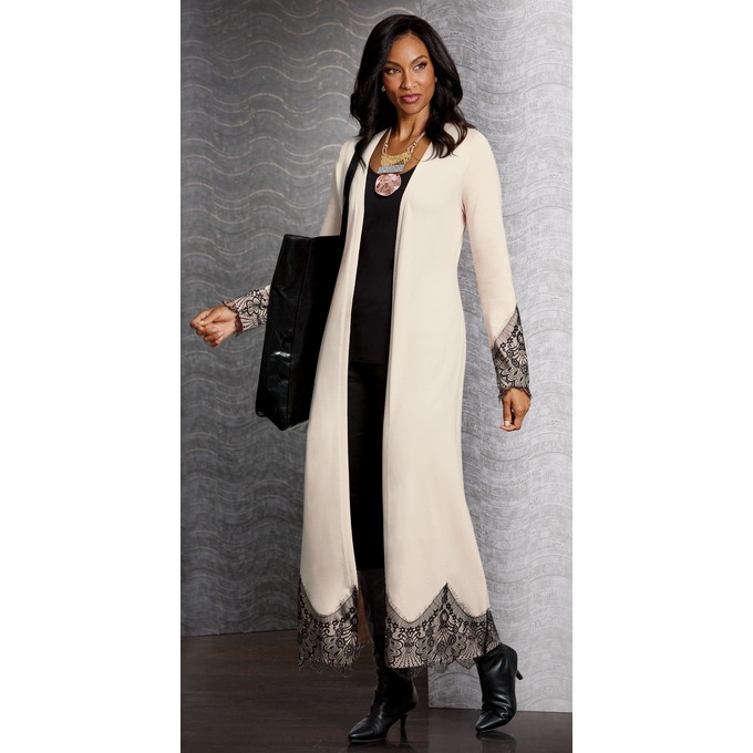 Lissa Lace Cardigan, , large