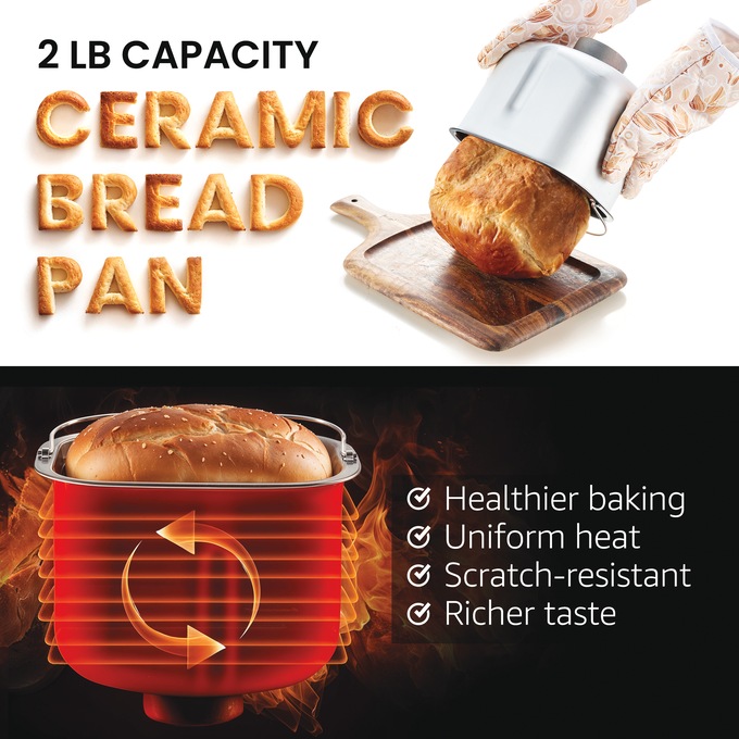 Elite Gourmet 2-lb. Stainless Steel Digital Bread Maker, , large