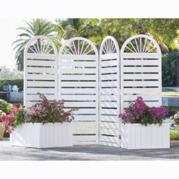 Wooden Privacy Screen with Planter, , large