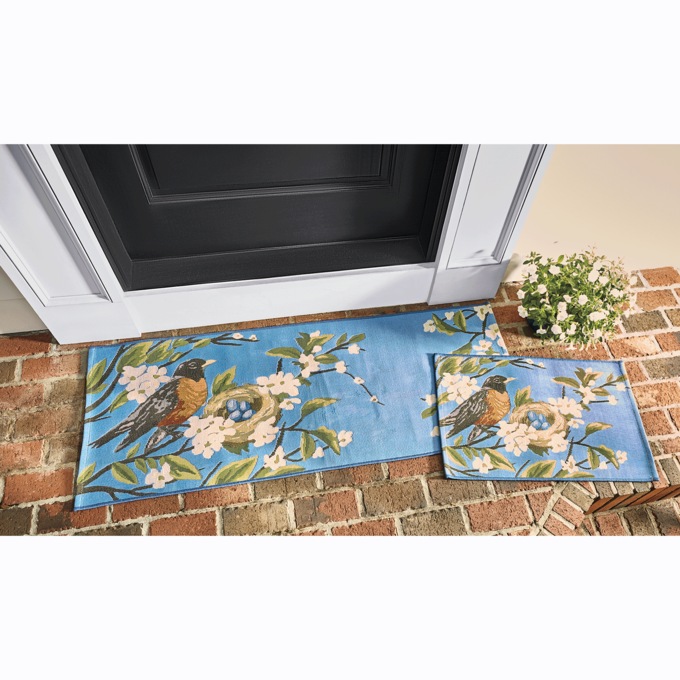 Indoor/Outdoor Robin's Nest Blue Rug, , large