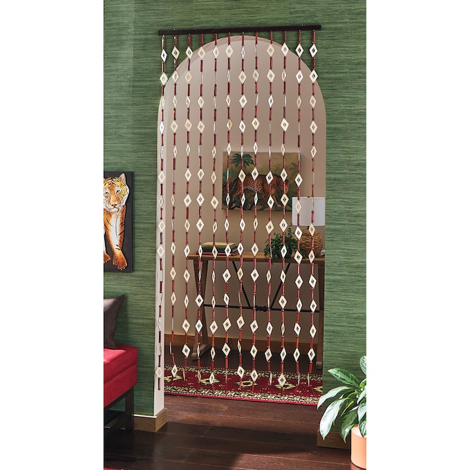 Diamond-Shaped Beaded Door Curtain, , large