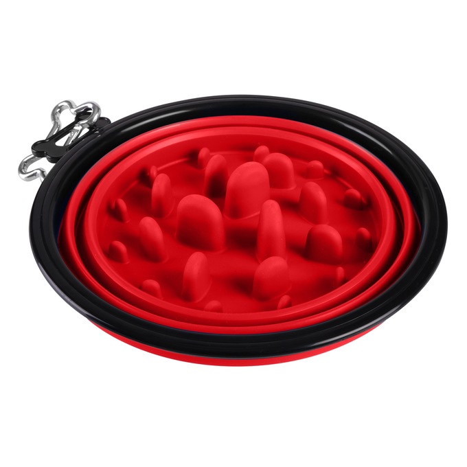 Slow Feeder Collapsible Bowl, , large