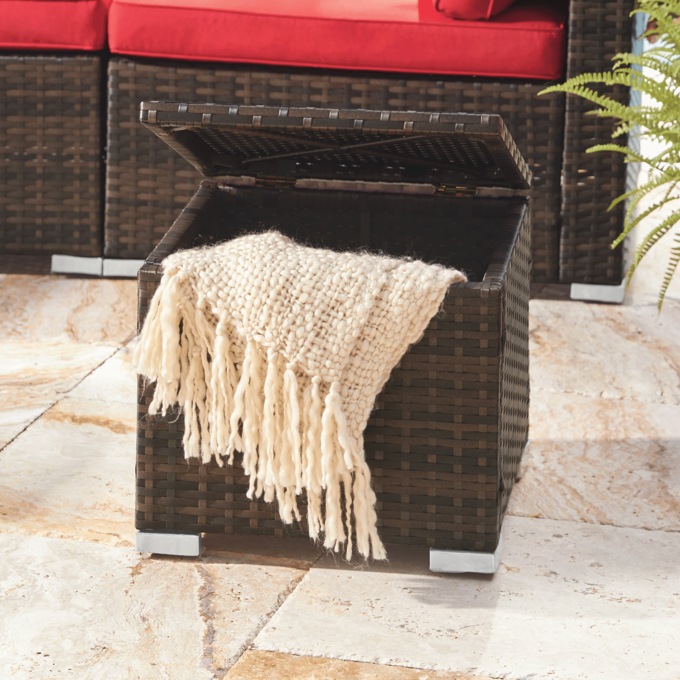 Wicker Storage Stool, , large