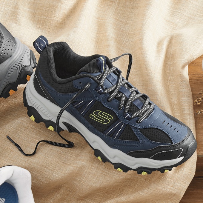 Skechers Men's Stamina at Upper Stitch Lace-Up, Navy Black, large
