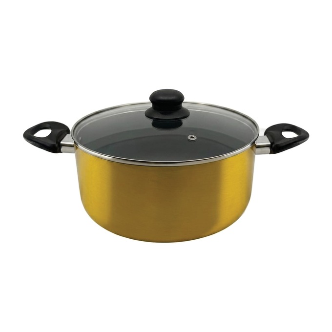 20-Piece Ceramic Metallic Cookware Set, Citrine, large