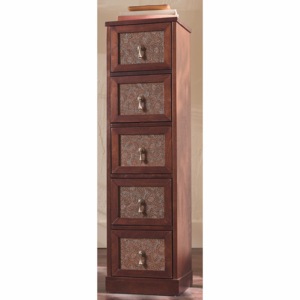 Embossed Faux-Leather 5-Drawer Cabinet, , large