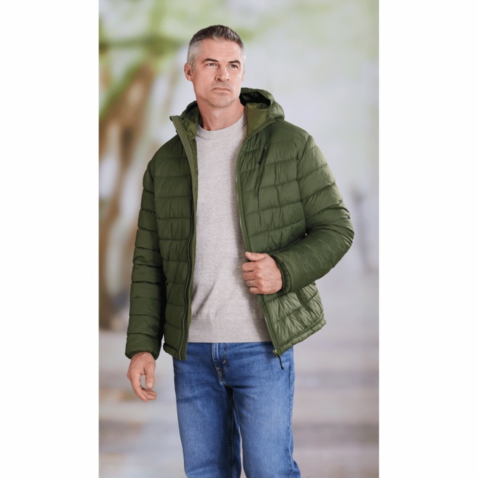 Lightweight Puffer Jacket, Olive, large