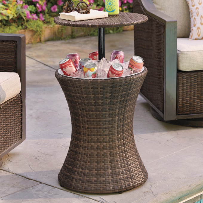 Wicker Table with Cooler, , large