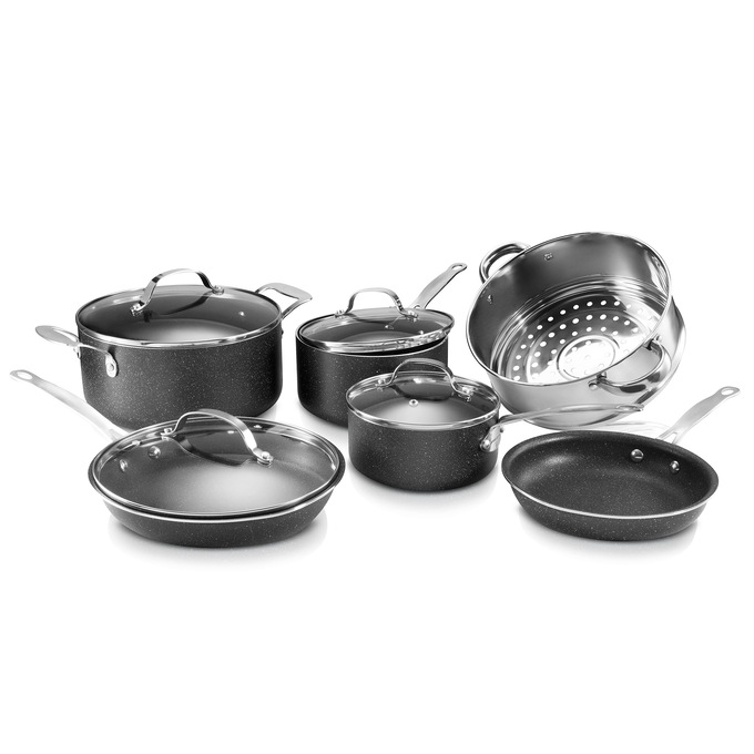 Granitestone Non Stick 10pc Cookware Set Hammered Pewter 2901 - Best Buy