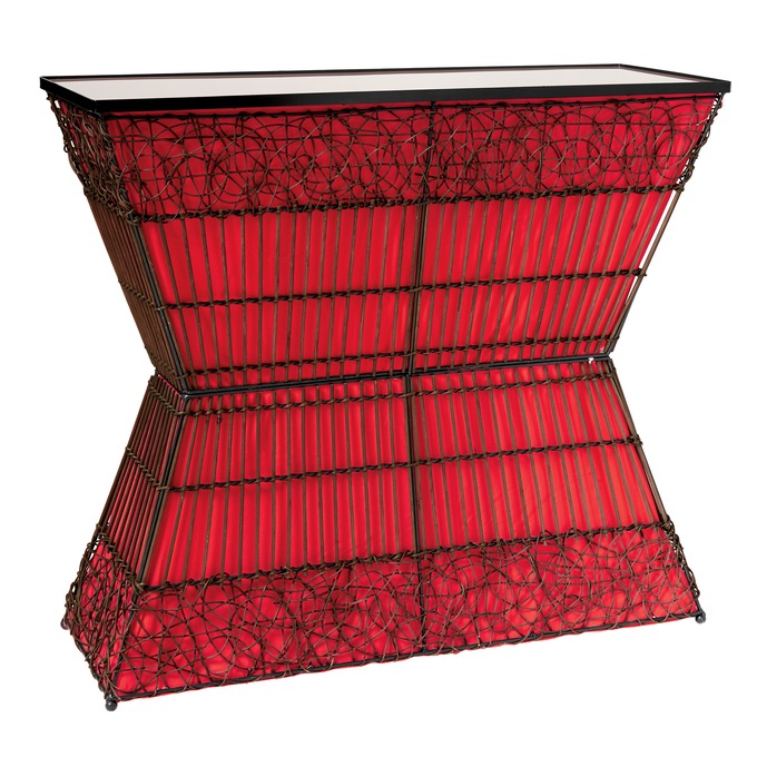 Zain lighted rattan console clearance table