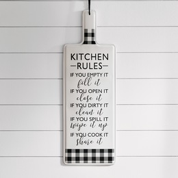 Enamel Kitchen Rules Wall Art, , large