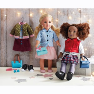 18&quot; Style Girls Doll with Set of 3 Outfits, , large