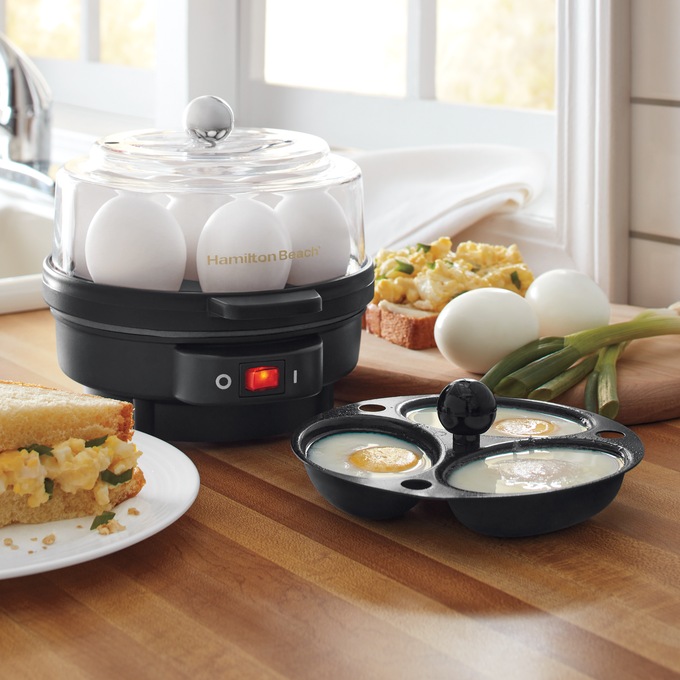 Egg Cooker with Built-In Timer, Poaching Tray - 25500