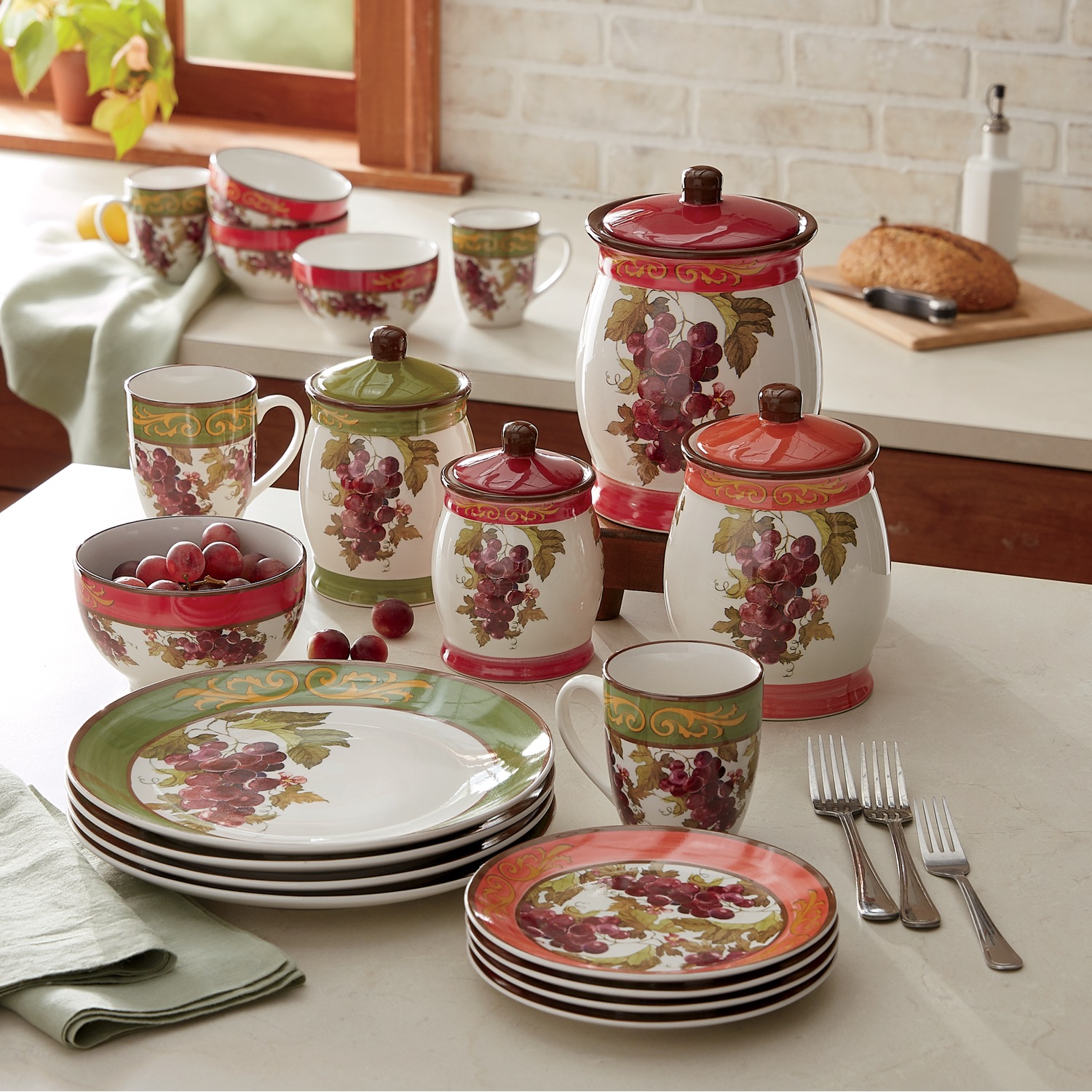 Concord Grape Dinnerware, Canister and Stovetop Sets and ...