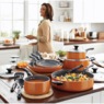 Ginny's 24-Piece Nonstick Kitchen Essentials Cookware Set, Sunset Orange, large