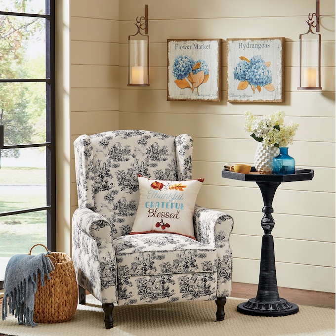 Toile Wingback Recliner, , large