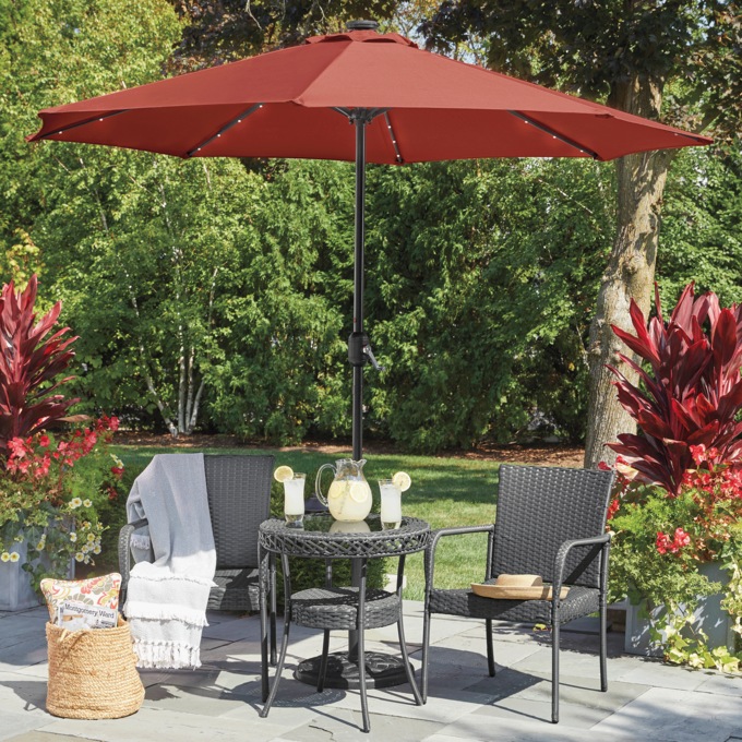 Solar Lighted Umbrella, , large