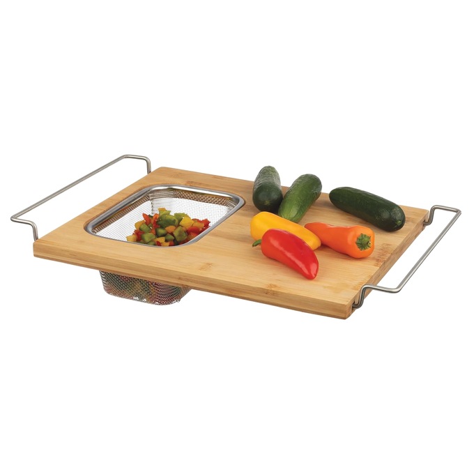 Bamboo Kitchen Sink Workstation, Brown, large