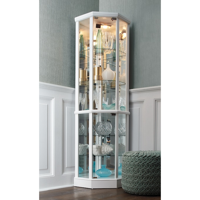 Tessa Lighted Corner Curio Cabinet Country Door