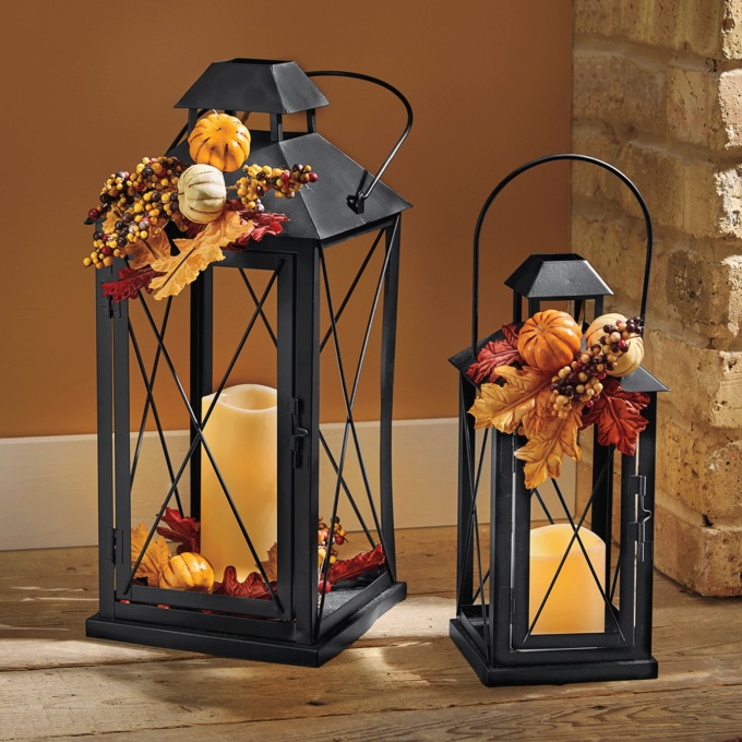 Set of 2 Harvest Candle Lanterns, , large