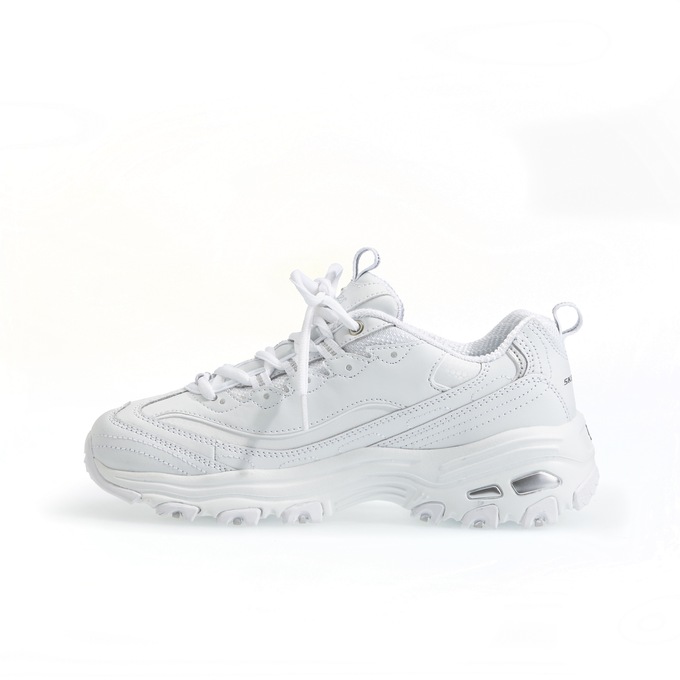 Women's Skechers D'Lites Fresh Start Shoe, White Silver, large