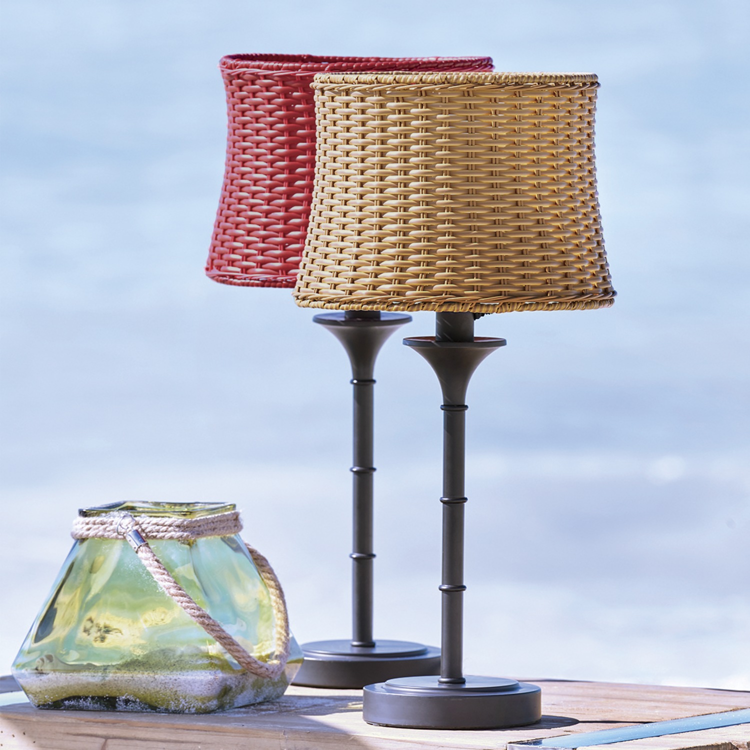 Wicker Shade Table Lamp Country Door