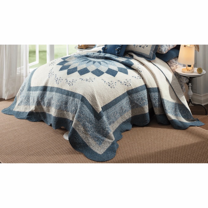 Charlotte Embroidered Floor-Length Quilt, , large