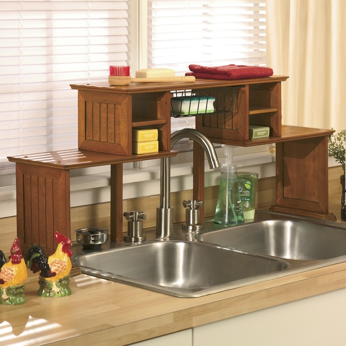 Kitchen shelf store over sink