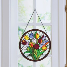 Stained Glass Tulip Bouquet Wall Art, , large