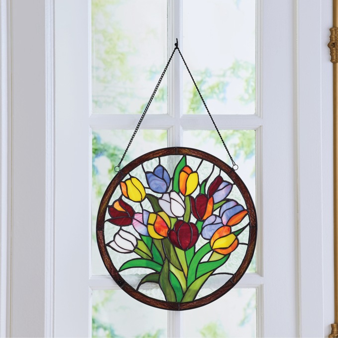 Stained Glass Tulip Bouquet Wall Art, , large