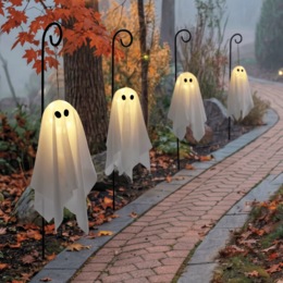 Set of 4 Hanging Ghost Stakes, , large