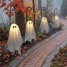 Set of 4 Hanging Ghost Stakes, White, large