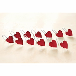 Set of 12 Heart Shower Curtain Hooks, , large