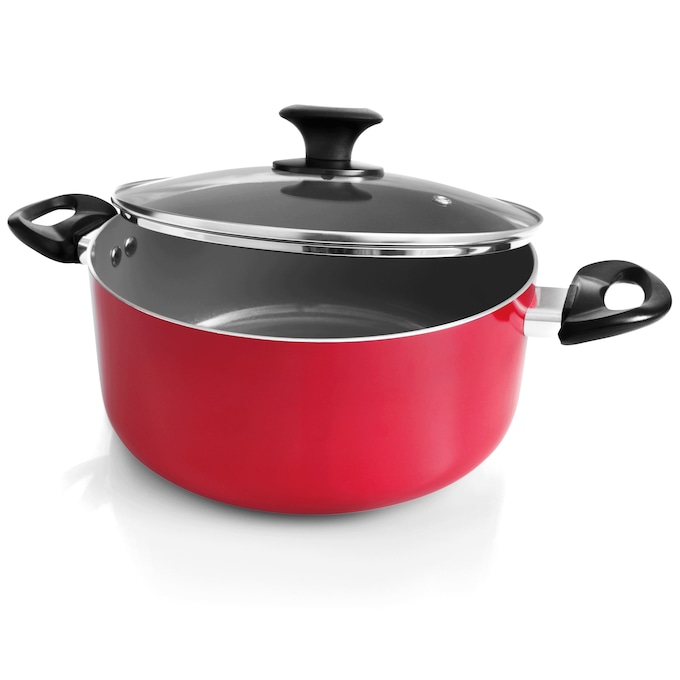 Ginny's 22-Piece Ceramic Cookware Set, Delicious Red, large