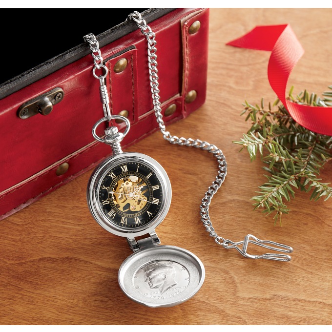 JFK Bicentennial Half Dollar Pocket Watch, , large