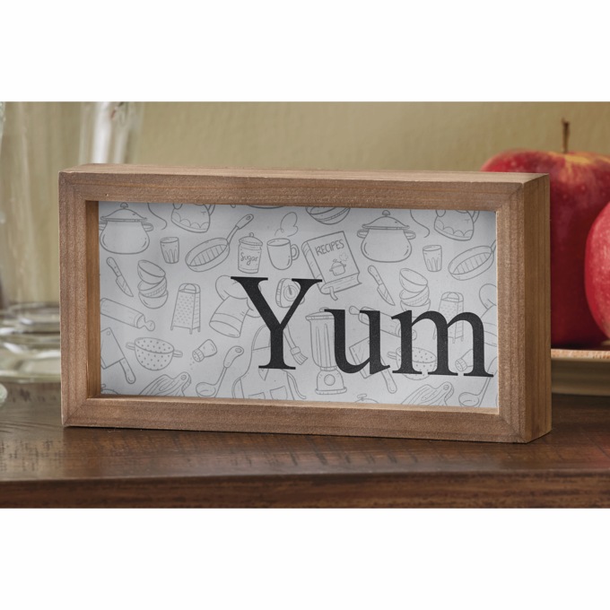 Yum Wooden Wall or Shelf Box Sign, Multi, large