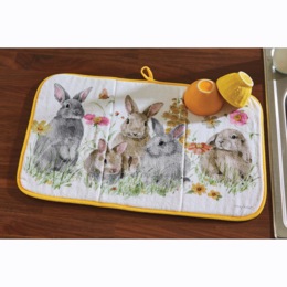 Flower Bunny Drying Mat, , large
