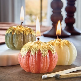 Set of 3 Heirloom Pumpkin Candles, , large