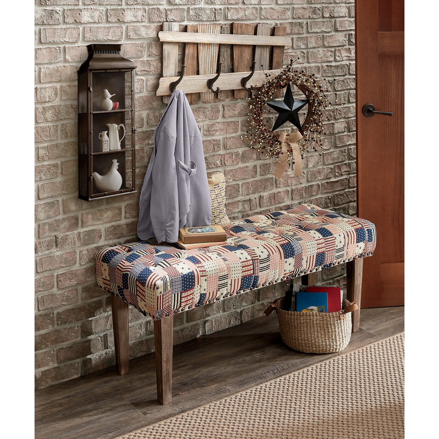 Americana Patchwork Bench Country Door