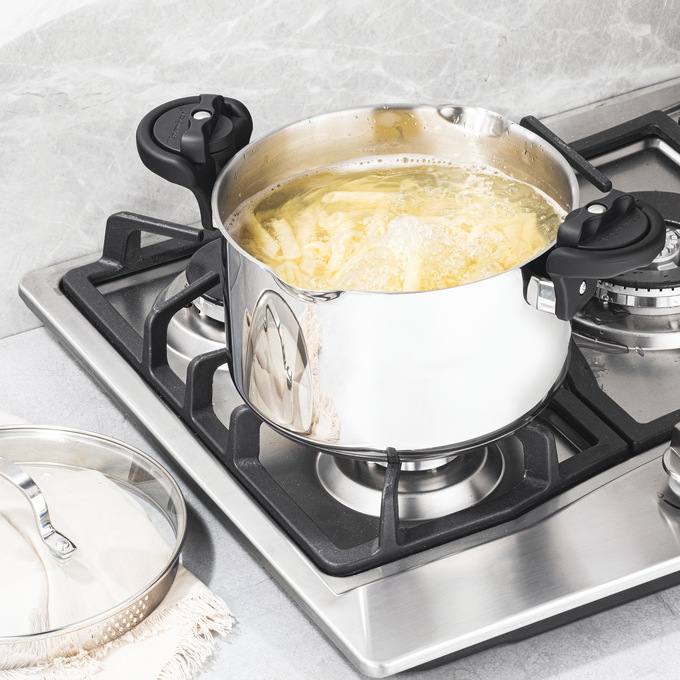 Gotham Steel 5-Quart Pasta Pot, Stainless Steel, large
