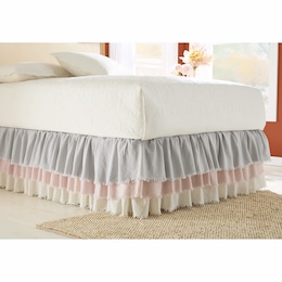 Raw-Edge Ruffled Bedskirt, , large
