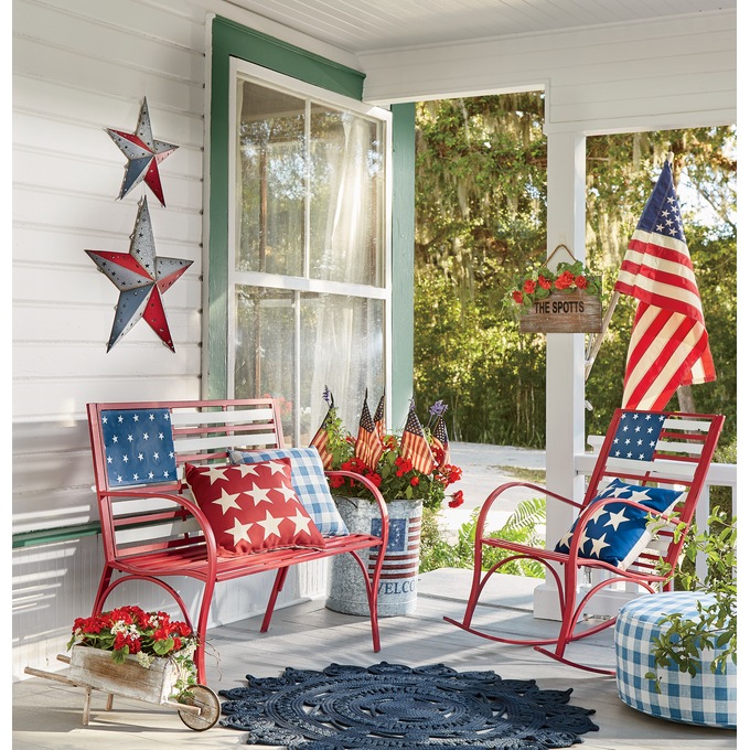 Front Porch Star Indoor Outdoor Pillow Country Door