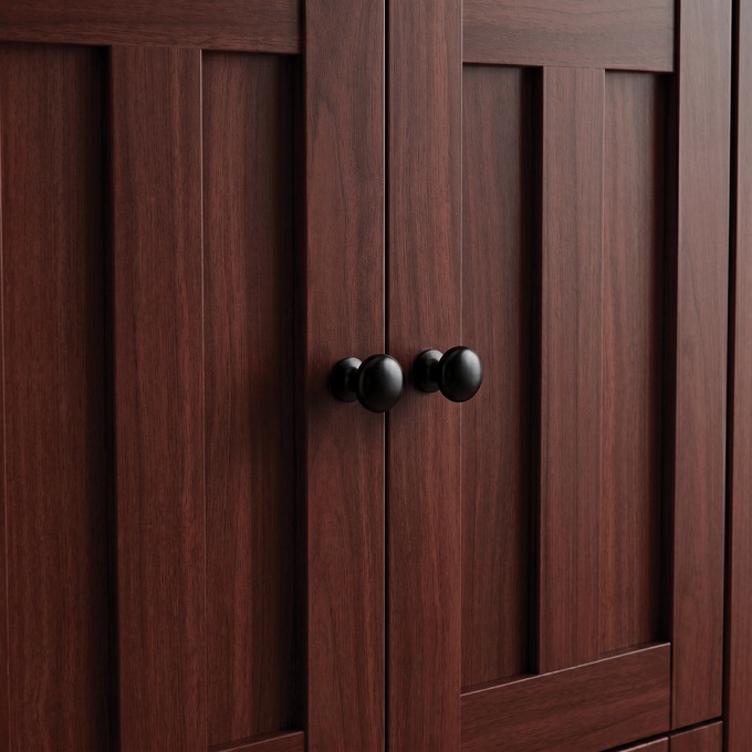 Katie Tall Cabinet with 8 Doors, Black Cherry, large