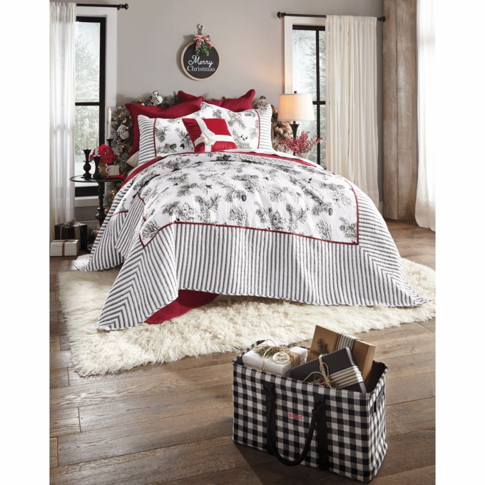 Winter Toile Oversized Quilt, , large