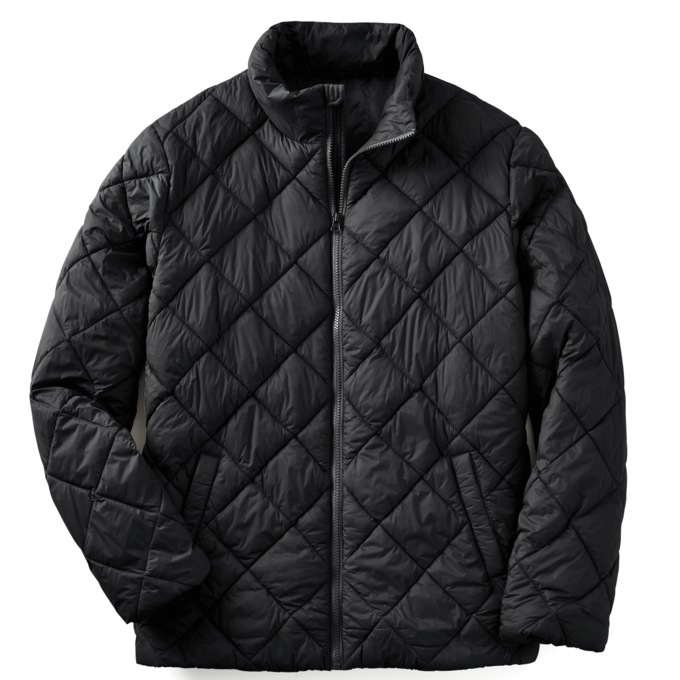 Men's Light Puffer Jacket, Black, large
